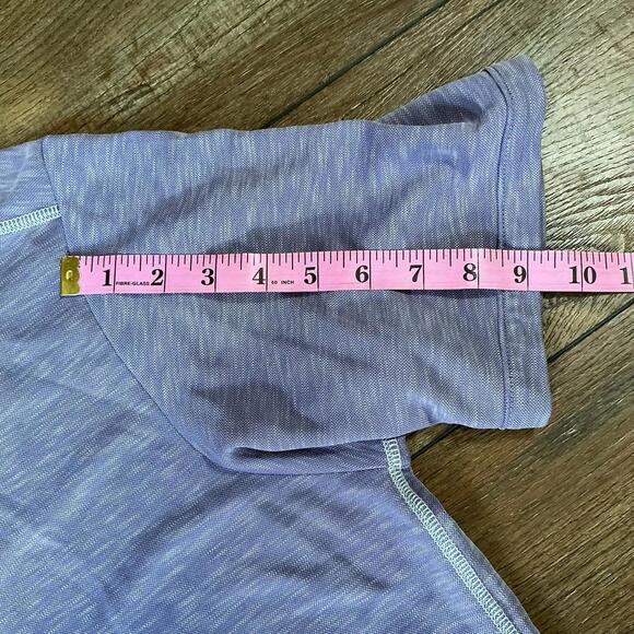 Tommy Bahama Polo Shirt Mens Large Pink Purple Cotton Golf Distressed - Picture 4 of 7